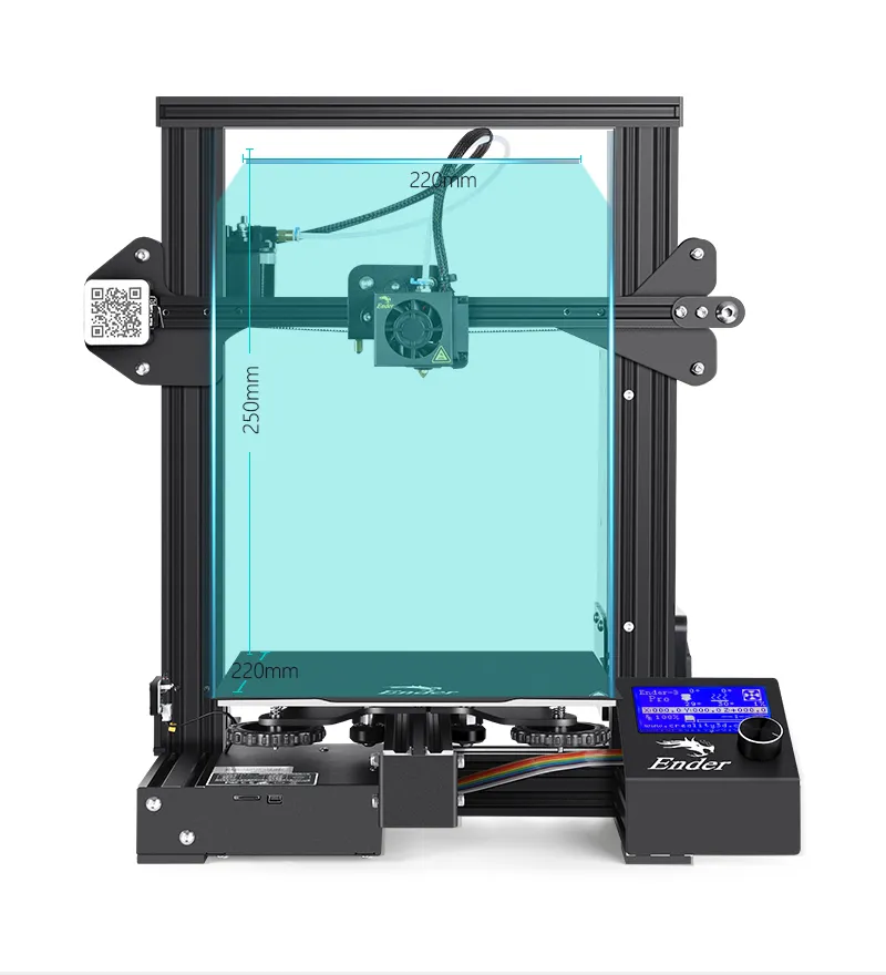 Όγκος εκτύπωσης 220 × 220 × 250 mm του Creality Ender-3 Pro