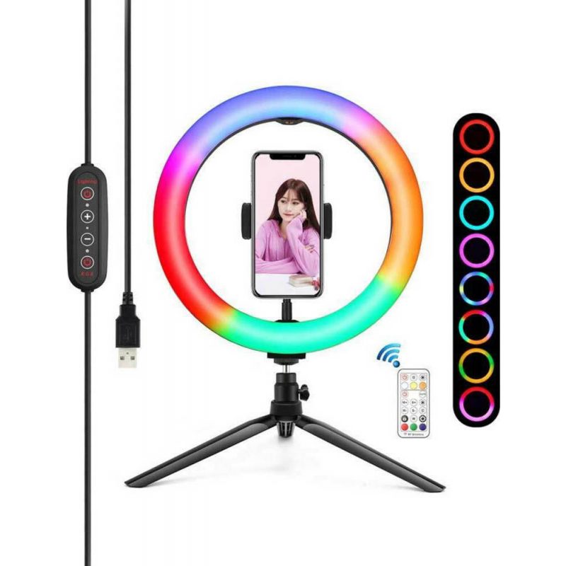 Puluz Tripod Mount with 26cm RGBW LED Ring Vlogging (PKT3082B)