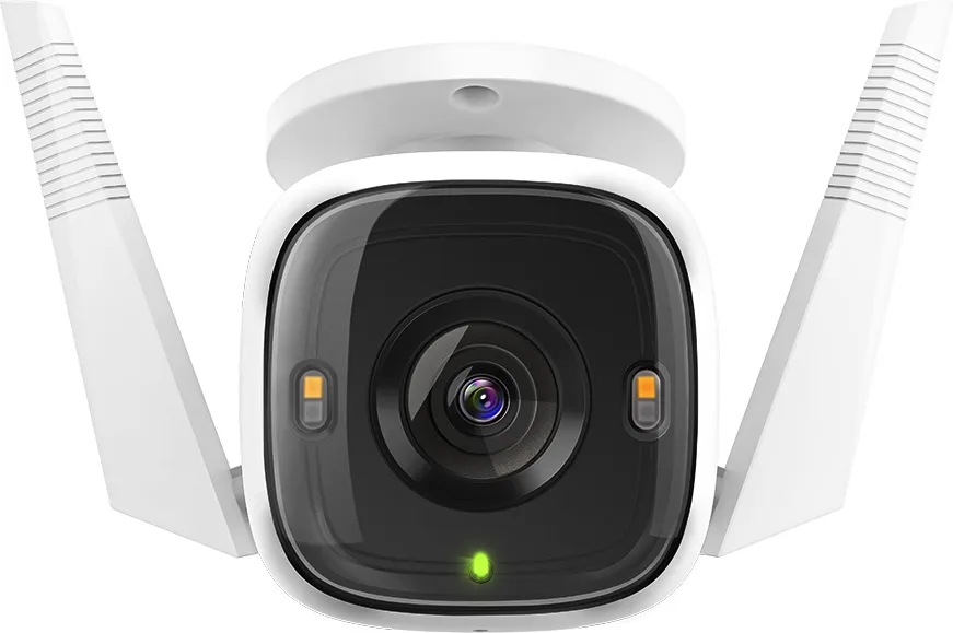 TP-Link Tapo C320WS μπροστινή όψη με δύο λευκά LED