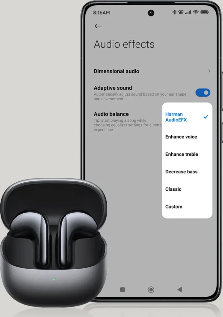 Xiaomi Buds 5 Graphite Black (BHR8118GL) Xiaomi Buds 5 Graphite Black με ρυθμίσεις ήχου στο κινητό