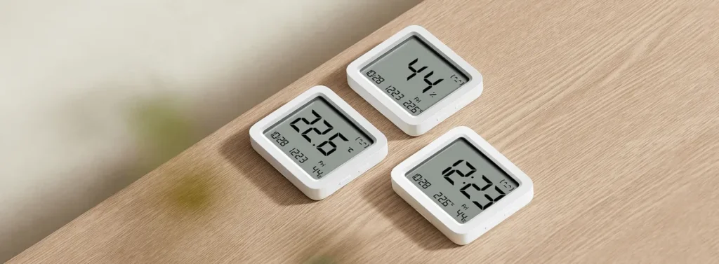 Τρεις μονάδες Xiaomi Temperature and Humidity Monitor 3