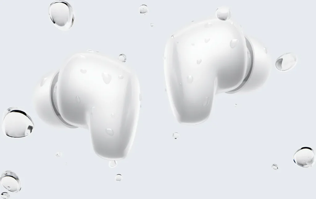 Xiaomi Redmi Buds 6 Play White (BHR8773GL) Λευκά Redmi Buds 6 Play με σταγόνες νερού