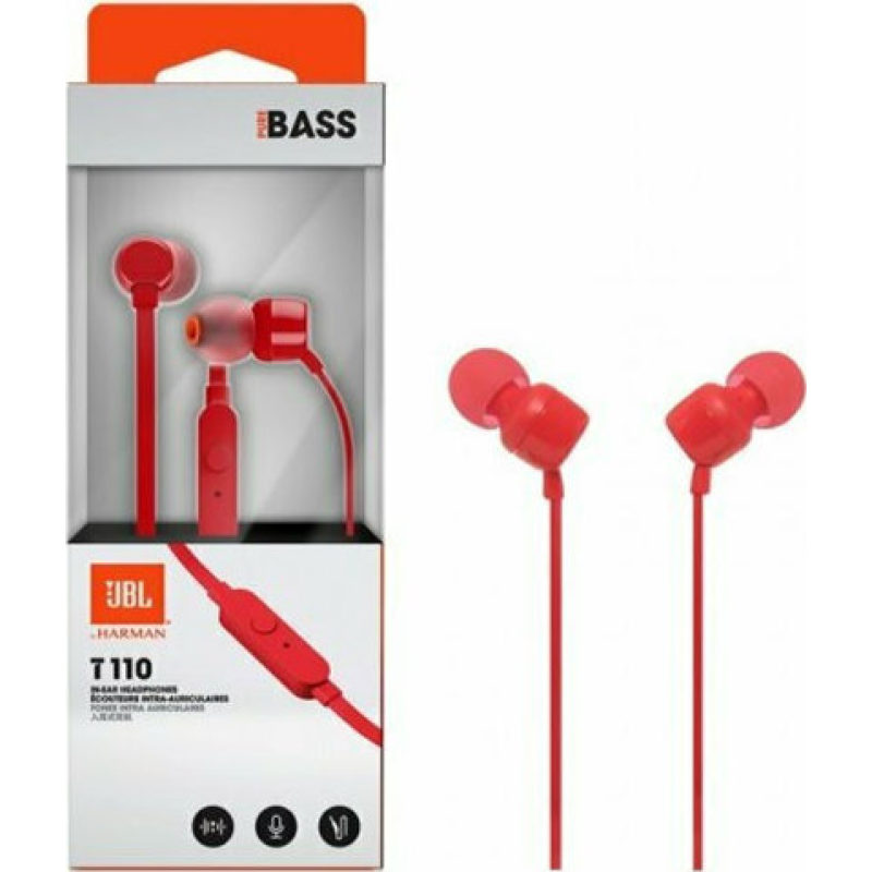 JBL Tune 110 Handsfree Κόκκινο (JBLT110RED) – εικόνα 1