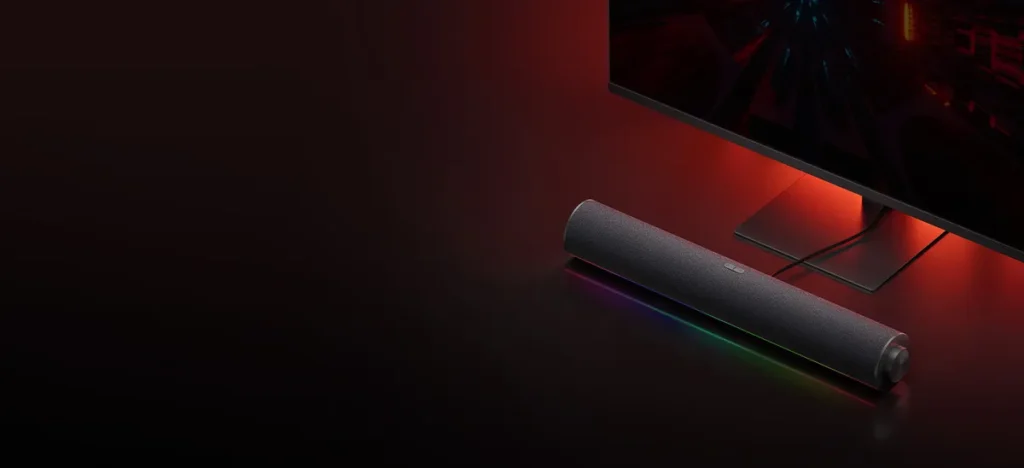 Xiaomi Desktop Speaker κάτω από οθόνη υπολογιστή με RGB φωτισμό