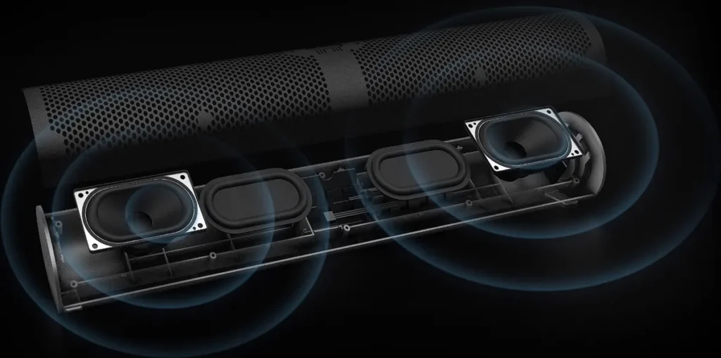 Εσωτερικό του Xiaomi Desktop Speaker με μεγάφωνα και παθητικούς ακτινοβολητές