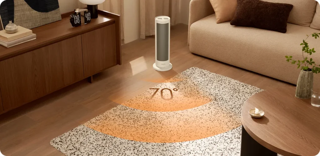 Ταλάντωση 70° του αερόθερμου Xiaomi στο καθιστικό