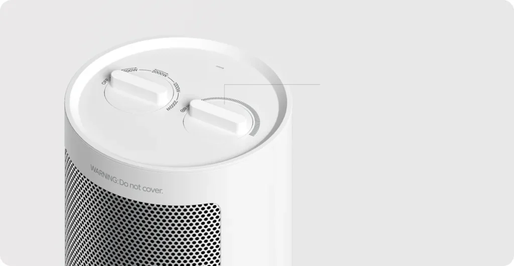 Περιστροφικοί διακόπτες στην κορυφή του Xiaomi Fan Heater