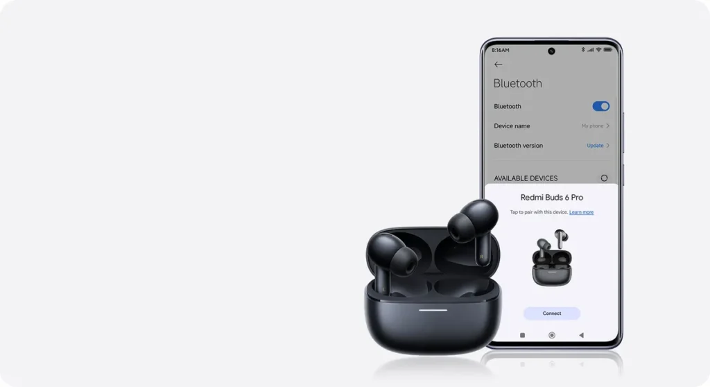 Xiaomi Redmi Buds 6 Pro Space Black (BHR9307GL) Redmi Buds 6 Pro Space Black με την εφαρμογή στο κινητό