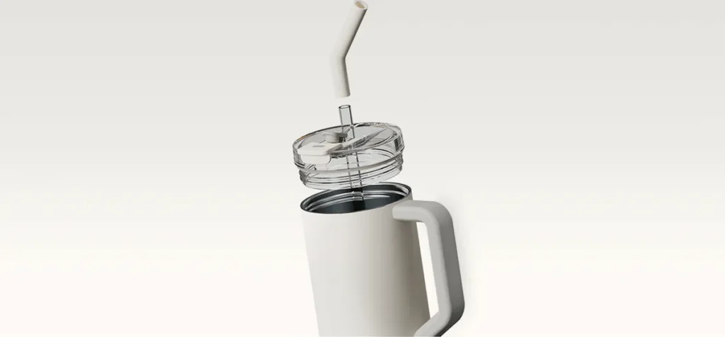 Xiaomi Straw Thermo Mug 1L, White EU (BHR9540GL) Καπάκι και καλαμάκι Tritan της Xiaomi Straw Mug
