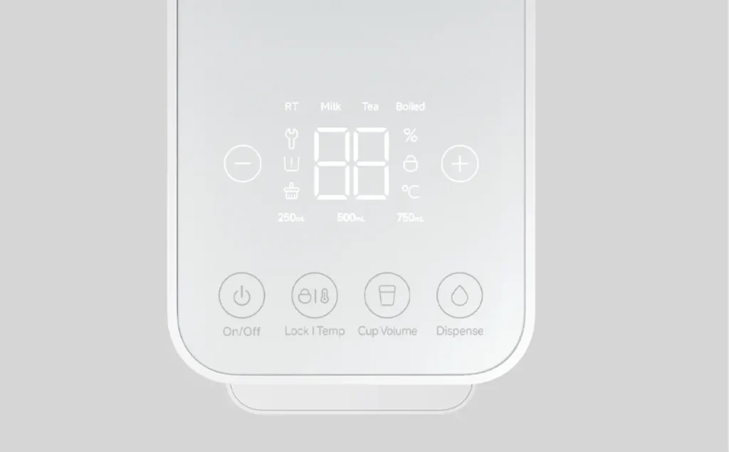 Xiaomi Instant Hot Water Dispenser (BHR9018EU) Οθόνη LED και κουμπιά του Xiaomi Instant Hot Water Dispenser