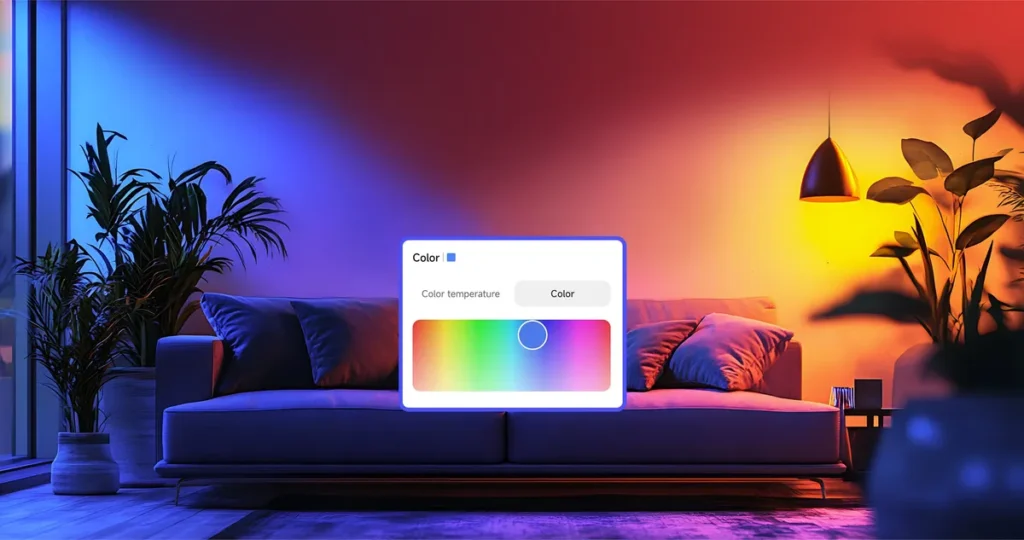 Xiaomi Mi Smart LED Bulb E27 White and Color (BHR9434GL) Σαλόνι φωτισμένο με πολλαπλά χρώματα
