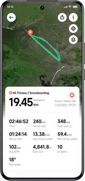 Διαδρομή από το Xiaomi Watch S4 στην εφαρμογή Mi Fitness