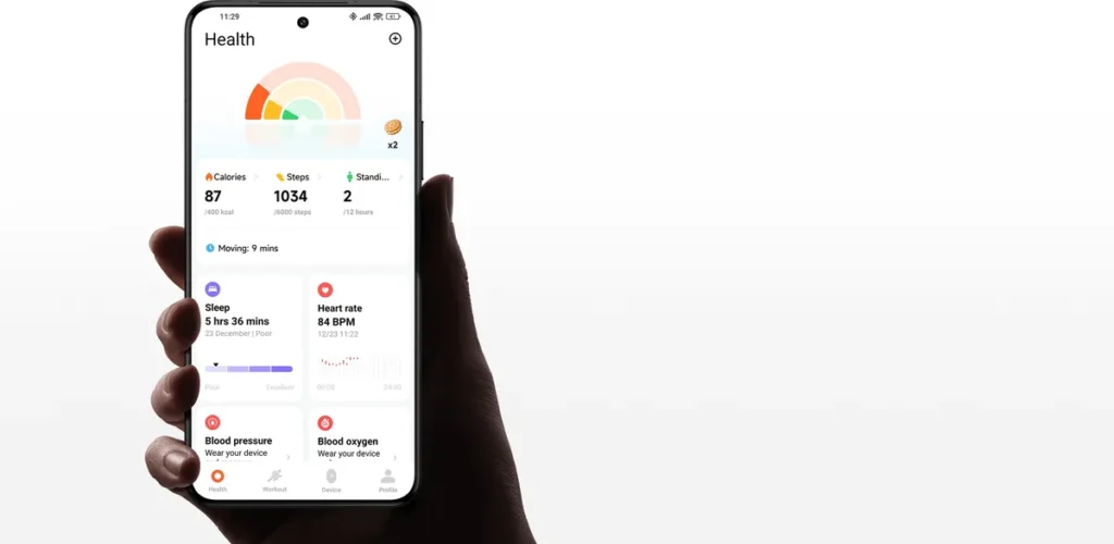 Δεδομένα υγείας του Xiaomi Watch S4 στο κινητό