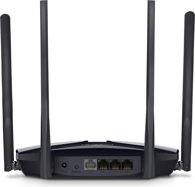 Πίσω πλευρά Mercusys MR80X με θύρες Gigabit
