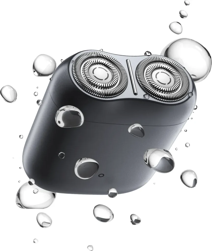 Xiaomi Mi Electric Shaver S200 Silver Ξυριστική Μηχανή Προσώπου Επαναφορτιζόμενη (BHR9528EU) Η κεφαλή της S200 με σταγόνες νερού