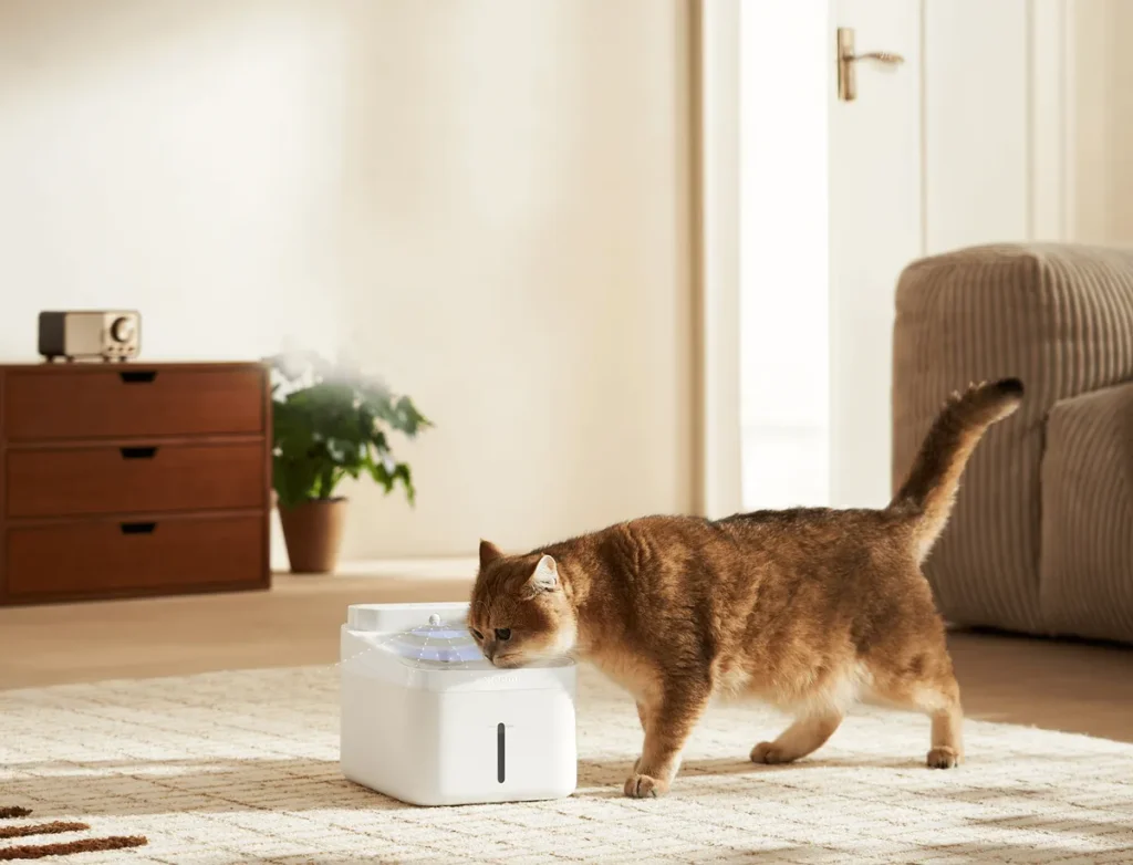 Xiaomi Mi Smart Pet Fountain 2 3L (BHR9486EU) Γάτα πίνει νερό από την ποτίστρα