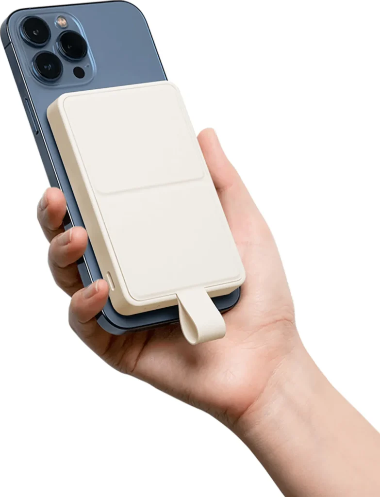 Xiaomi Magnetic Power Bank 6000mAh Beige (BHR9074GL) Το Xiaomi Magnetic Power Bank 6000mAh προσαρτημένο μαγνητικά στην πλάτη κινητού