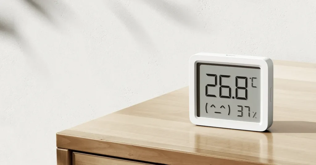 Xiaomi Smart Temperature and Humidity Monitor 3 Mini (QBH4312GL) Xiaomi Smart Temperature and Humidity Monitor 3 Mini σε έπιπλο