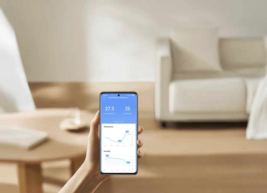 Xiaomi Smart Temperature and Humidity Monitor 3 Mini (QBH4312GL) Δεδομένα θερμοκρασίας στην εφαρμογή Xiaomi Home