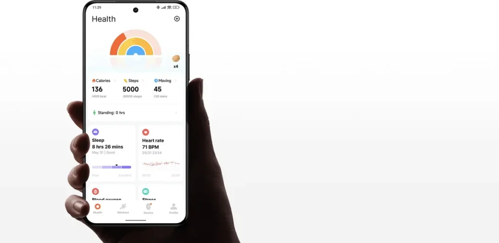 Xiaomi Watch S4 41mm Black (BHR07VRGL) Δεδομένα υγείας του Xiaomi Watch S4 41mm στο κινητό