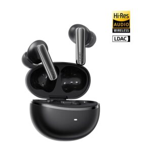 QCY Melobuds N70 ANC Black – HT18 -55db TWS Flagship Hi-Res Earbuds LDAC BT 6.0 IPX5 Wireless charge