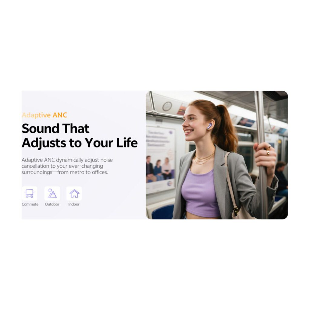 QCY Melobuds N70 ANC Black – HT18 -55db TWS Flagship Hi-Res Earbuds LDAC BT 6.0 IPX5 Wireless charge – εικόνα 7