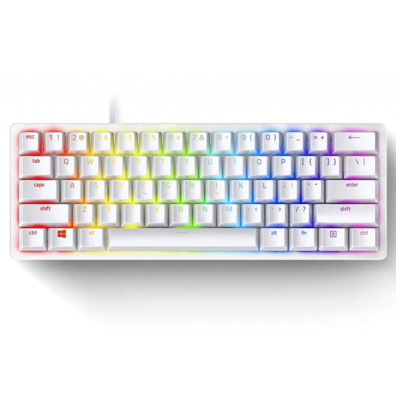Razer HUNTSMAN MINI MERCURY ED. – 60% Linear Red Opto Mechanical Switch Gaming Keyboard – US Layout
