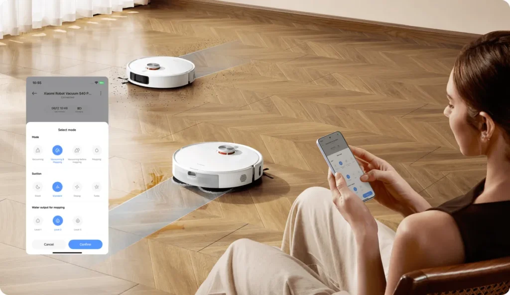 Xiaomi Mi Robot S40 Pro Σκούπα Ρομπότ με Wi-Fi White (BHR089REU) Έλεγχος της Xiaomi S40 Pro από την εφαρμογή στο κινητό