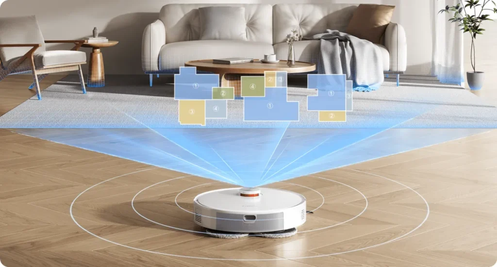 Xiaomi Mi Robot S40 Pro Σκούπα Ρομπότ με Wi-Fi White (BHR089REU) Πλοήγηση και ανίχνευση εμποδίων της Xiaomi S40 Pro