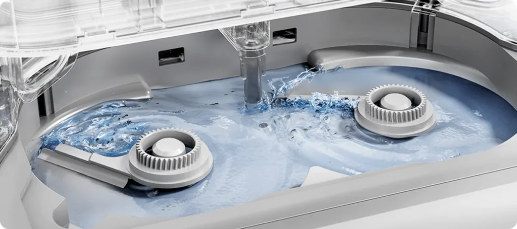 Xiaomi Mi Robot Vacuum 5 Σκούπα Ρομπότ με Wi-Fi White (BHR0834EU) Πλύση πανιών με ζεστό νερό στον σταθμό της Xiaomi Robot Vacuum 5