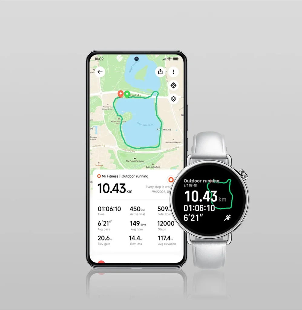 Xiaomi Watch S4 41mm White (BHR07VUGL) Καταγραφή διαδρομής με GNSS στο Xiaomi Watch S4 41mm