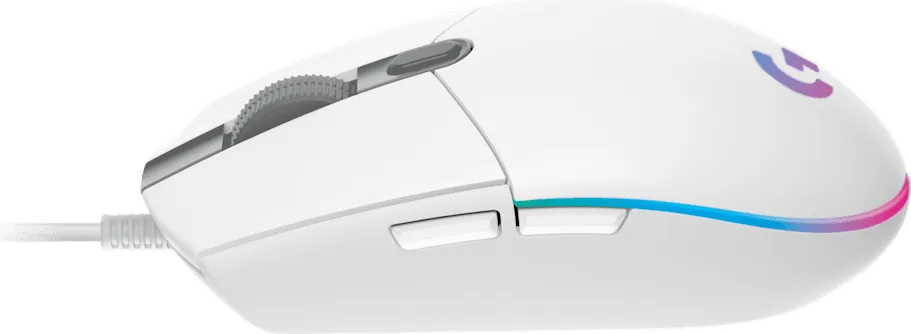 Logitech G203 Lightsync RGB Gaming mouse (910-005797) Logitech G203 λευκό πλαϊνή όψη