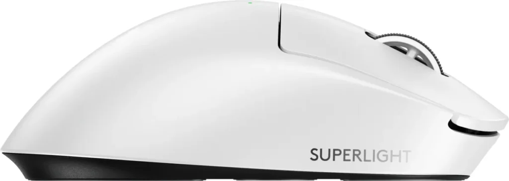 Logitech Pro X Superlight 2 DEX Gaming mouse Λευκό (910-007365) PRO X SUPERLIGHT 2 DEX λευκό δεξιά πλευρά