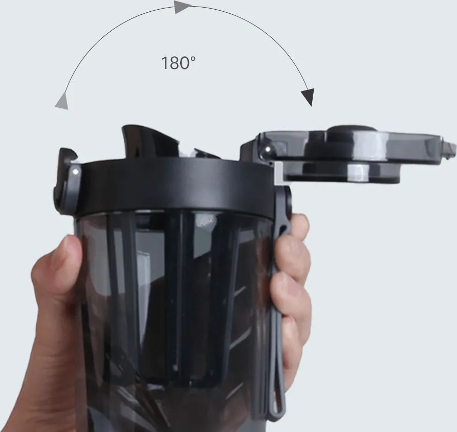 Xiaomi Tritan Water Bottle Dark Grey (BHR8057GL) Καπάκι που ανοίγει 180° στο Xiaomi Tritan Water Bottle