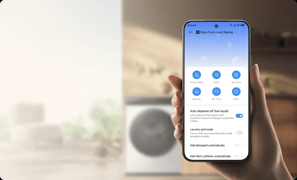 Xiaomi Mijia Front Load Washer Dryer Pro 9/6kg (QMP4603EU) Εφαρμογή Xiaomi Home για το Xiaomi Mijia Washer Dryer Pro