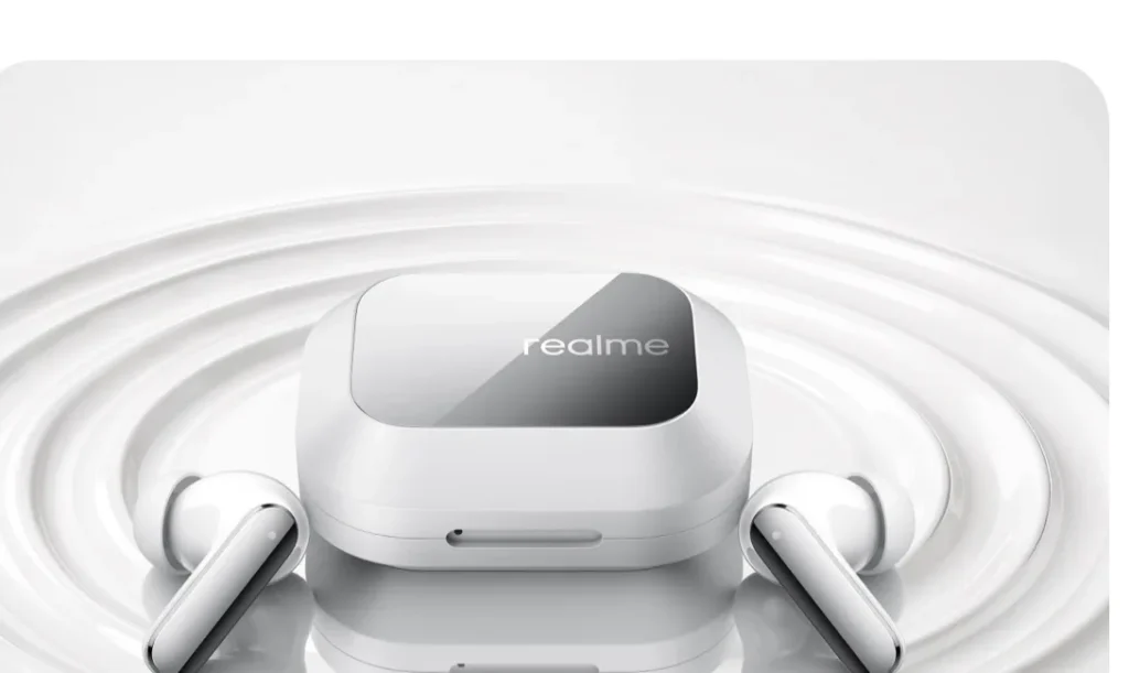 Θήκη και ακουστικά realme Buds Air8 Pro σε λευκό χρώμα