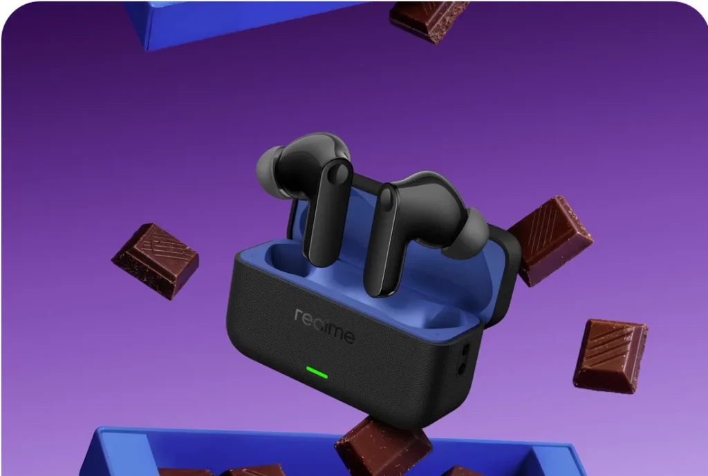 Realme Buds T500 Pro Liquor Chocolate EU (RMA2502) realme Buds T500 Pro σε Liquor Chocolate με ανοιχτή θήκη