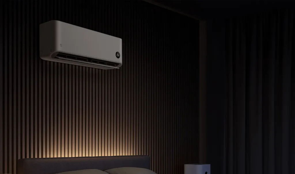 Xiaomi Mijia Eco Κλιματιστικό Inverter 24000 BTU A++/A+ με WiFi (BPE4569EU/BPE4570EU) Xiaomi Mijia Eco σε υπνοδωμάτιο τη νύχτα
