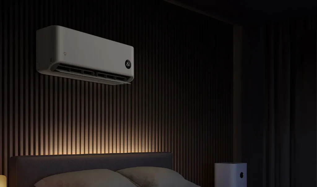Xiaomi Mijia Eco Κλιματιστικό Inverter 9000 BTU A++/A+ με WiFi (BPE4559EU/BPE4560EU) Xiaomi Mijia Eco σε υπνοδωμάτιο τη νύχτα