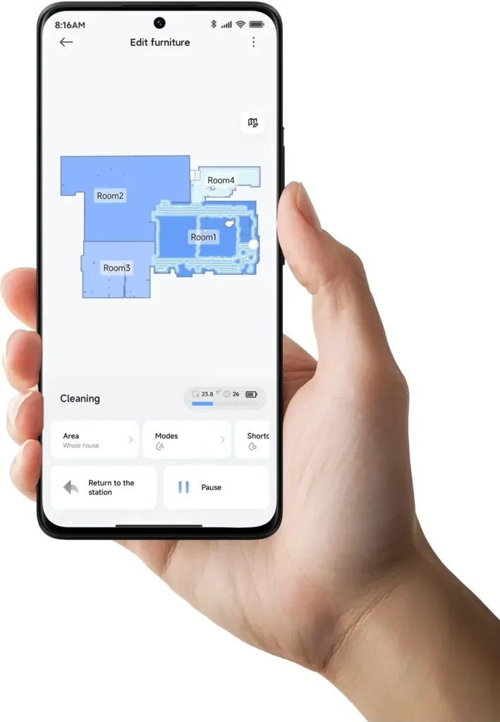 Xiaomi Mi Robot H50 Σκούπα Ρομπότ με Wi-Fi White (BHR08GUEU) Εφαρμογή Xiaomi Home για το Xiaomi H50