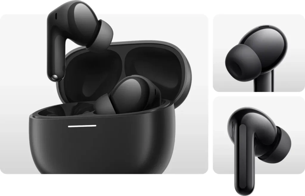 REDMI Buds 8 σε μαύρο χρώμα με τη θήκη φόρτισης