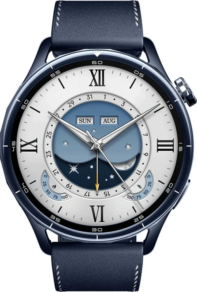 Xiaomi Watch S5 46mm Blue (BHR08ITGL) Xiaomi Watch S5 46mm μπλε, πρόσοψη με στρογγυλή οθόνη AMOLED
