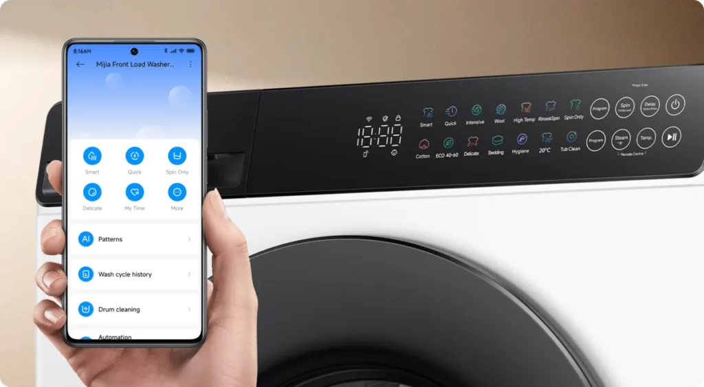 Xiaomi Mijia Front Load Washer 7kg (QMP4716EU) Έλεγχος του πλυντηρίου από την εφαρμογή Xiaomi Home