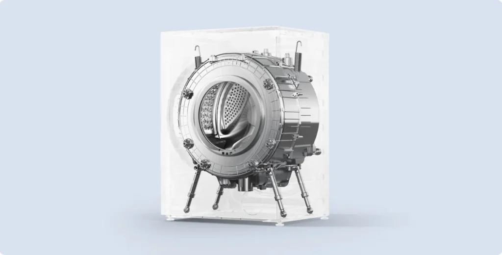 Xiaomi Mijia Front Load Washer 8kg (QMP4672EU) Εσωτερική δομή του πλυντηρίου με μοτέρ inverter