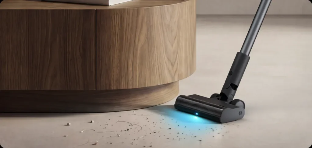 Xiaomi Mijia Vacuum Cleaner 4 Pro Επαναφορτιζόμενο Σκουπάκι Stick 25.9V (BHR09C1EU) Μπλε φως ανίχνευσης σκόνης κάτω από έπιπλο